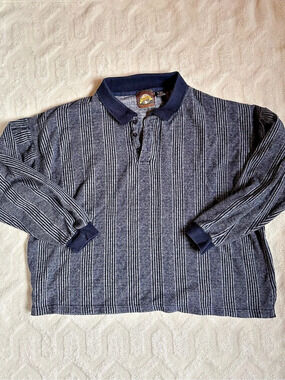Vintage Adventure Bound Striped Long Sleeve Polo